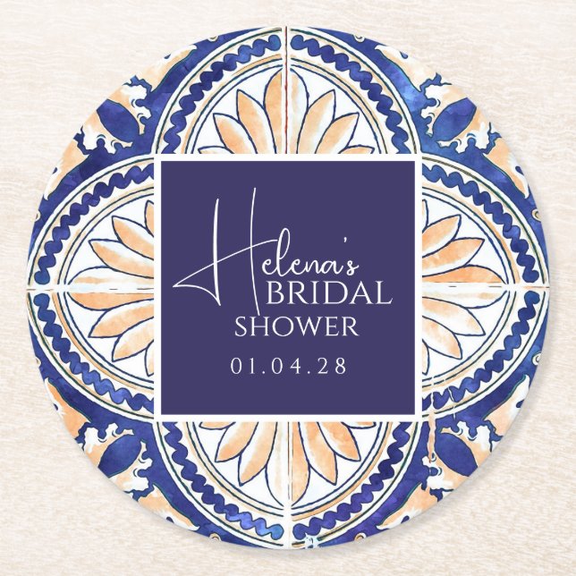 Sicilian Majolica Round Coaster – Lemon Theme (Front)