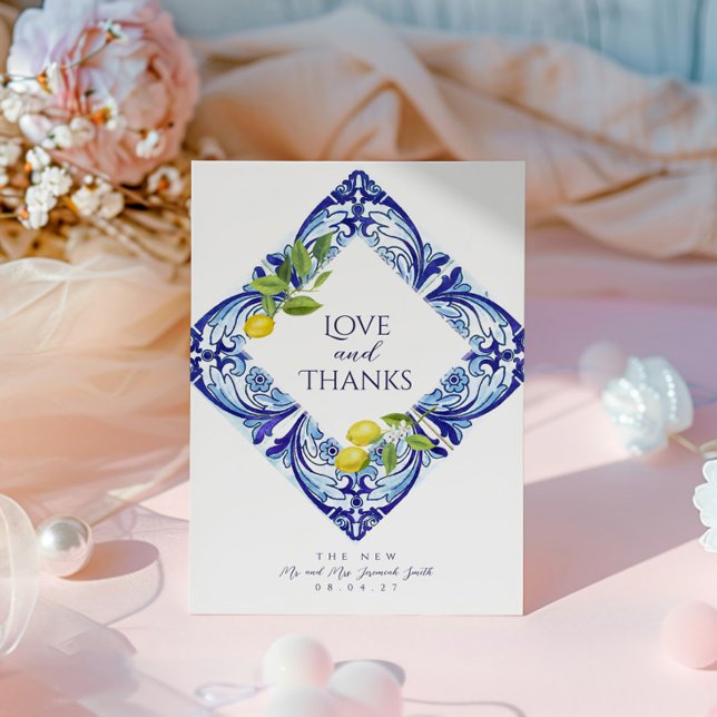 Sicilian Majolica Thank You Card – Lemon Design (Creator Uploaded)