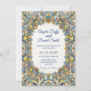 Sicilian Majolica Tile Wedding Invitation