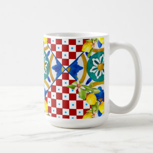 Sicilian,majolica,tiles,lemons coffee mug