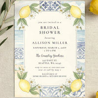 Sicilian Mediterranean Blue Lemons Bridal Shower