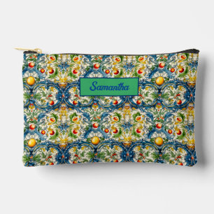 Sicilian Mediterranean citrus blue tiles Accessory Pouch