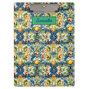 Sicilian Mediterranean citrus blue tiles Clipboard