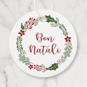 Sicilian Merry Christmas, Bon Natali, Custom Favour Tags