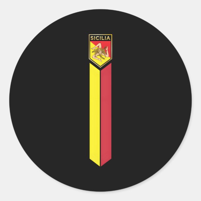 Sicilian Pride Sicilian Flag Jersey Style Classic Round Sticker (Front)