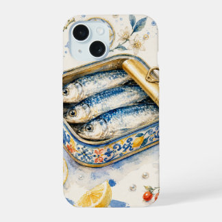 Sicilian Sardine Watercolor Art iPhone 15 Case