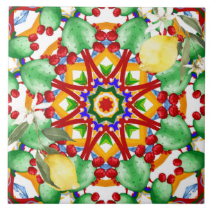 Sicilian style,lemons,majolica tile