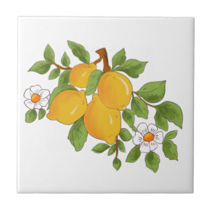 Sicilian style,majolica,lemons tile