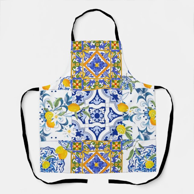 Sicilian style,summer art All-Over Print Apron (Front)