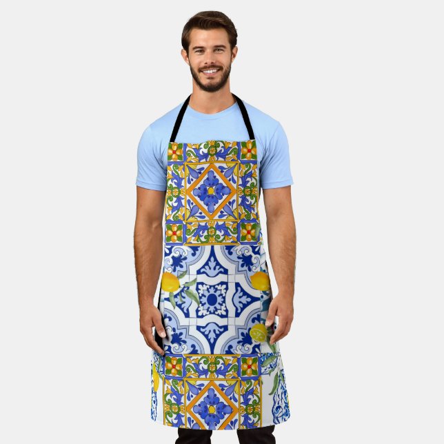 Sicilian style,summer art All-Over Print Apron (Worn)