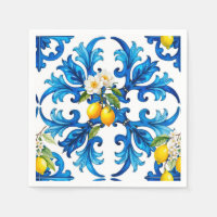 Sicilian,summer,lemon,mosaic,blue,