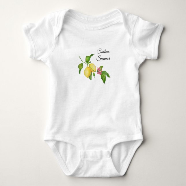 Sicilian Summer Lemon Tree  Baby Bodysuit (Front)