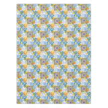 Sicilian sun,lemon,majolica,Table Runner