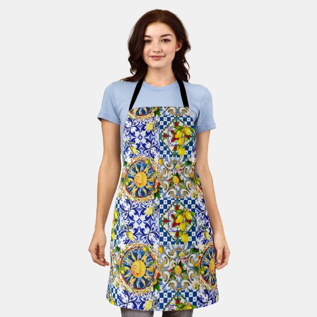 Sicilian sun,lemon,mediterranean tiles, apron (Worn)