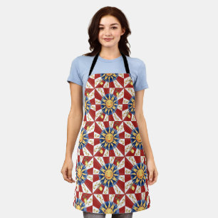 Sicilian sun, majolica,Ceramic Tile Apron