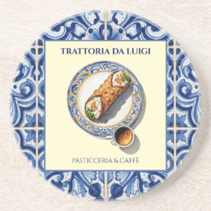 Sicilian Tile Cannoli Dessert Coaster