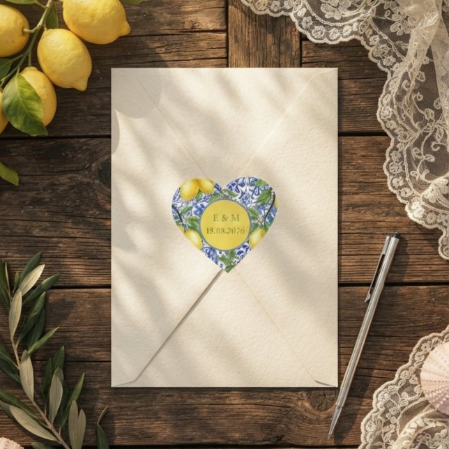 Sicilian Tile & Lemon Heart Sticker (Creator Uploaded)