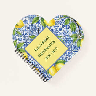 Sicilian Tile & Lemon Personalised Back to School Notebook