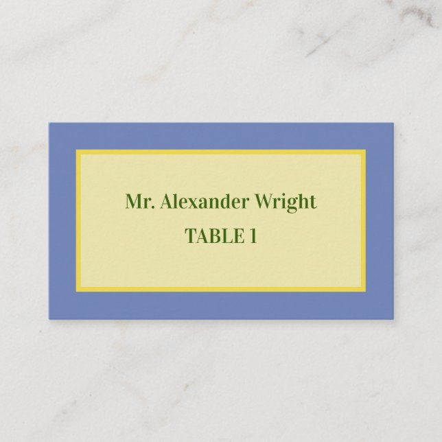 Sicilian Tile & Lemon Wedding Place Card (Front)