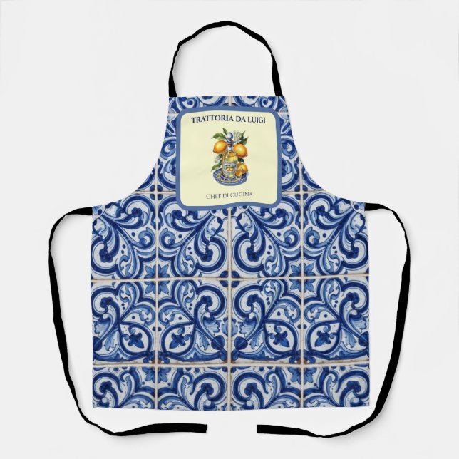 Sicilian Tile Limoncello Chef Apron (Front)