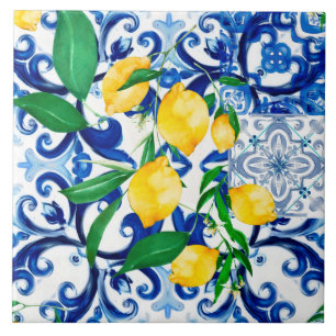 Sicilian tiles,lemon,mosaic,majolica, tile