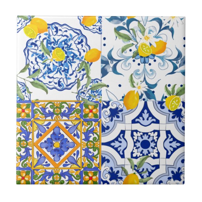 Sicilian tiles,majolica,lemon, tile (Front)