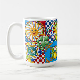Sicilian tiles,majolica,lemons  coffee mug