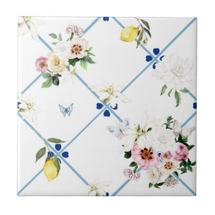 Sicilian tiles,mosaic,flowers,lemon, tile