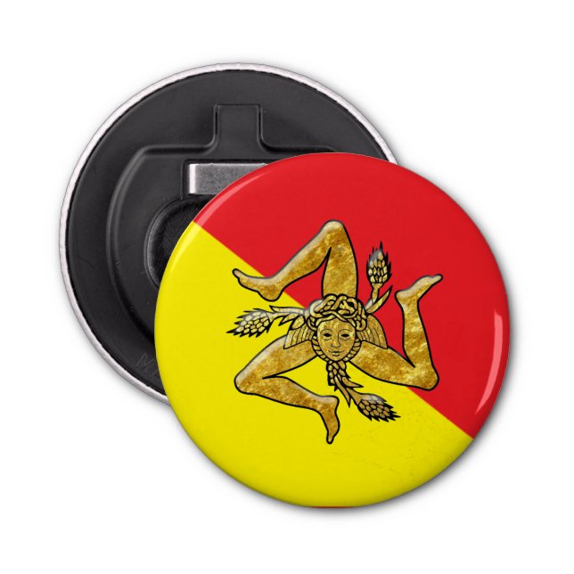 Sicilian Trinacria and Flag Bottle Opener (Front)