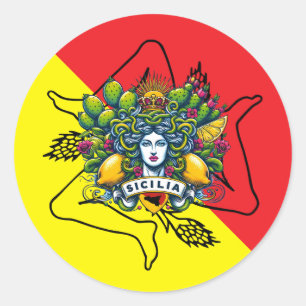Sicilian Trinacria  Classic Round Sticker