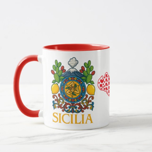 Sicilian Trinacria Design  Coffee Mug (Left)