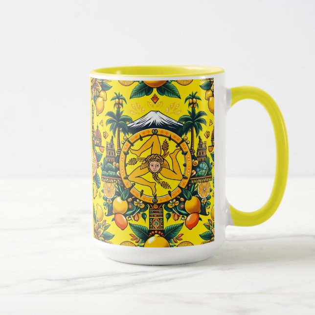Sicilian Trinacria Design  Mug (Right)