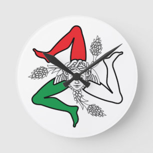 Sicilian Trinacria Medusa Design Round Clock