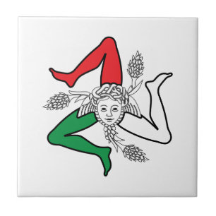 Sicilian Trinacria Medusa Design Tile