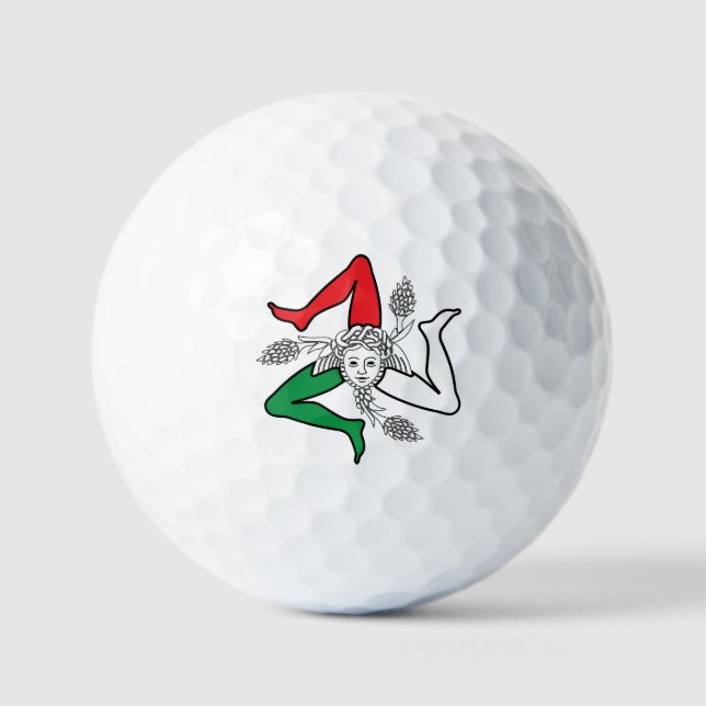 Sicilian Trinacria Medusa Emblem Italian Theme Golf Balls (Front)
