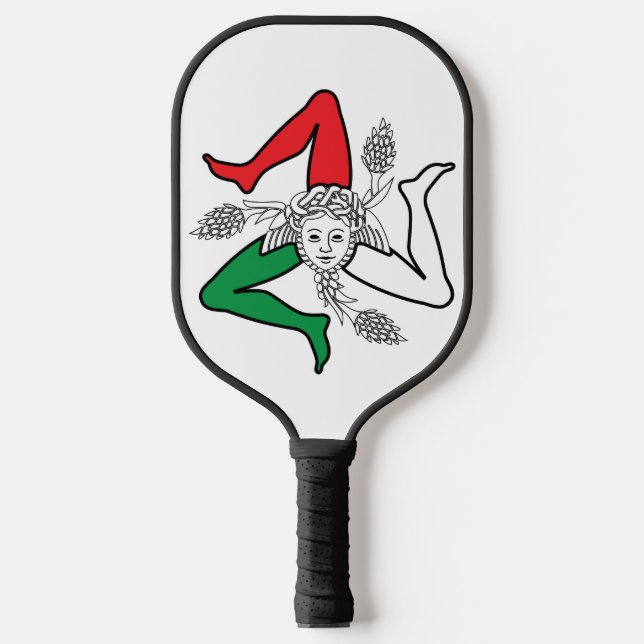 Sicilian Trinacria Medusa Emblem Italian Theme Pickleball Paddle (Front)