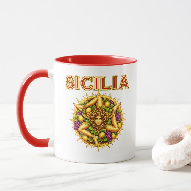 Sicilian Trinacria  Mug (With Donut)