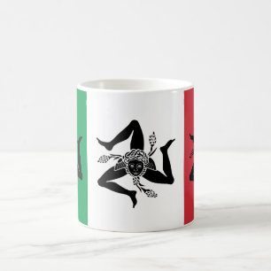 Sicilian Trinacria on Italian Flag Coffee Mug
