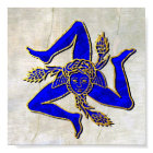 Sicilian Trinacria on Plaster