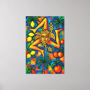 Sicilian Trinacria Pablo style Canvas Print