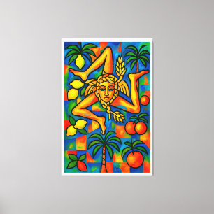 Sicilian Trinacria Pablo style Canvas Print