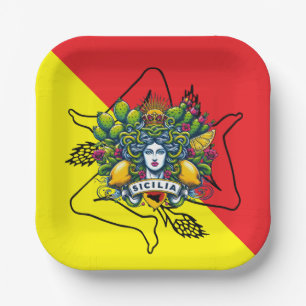 Sicilian Trinacria  Paper Plate