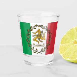 Sicilian Trinacria Your Family Name Shot Glass