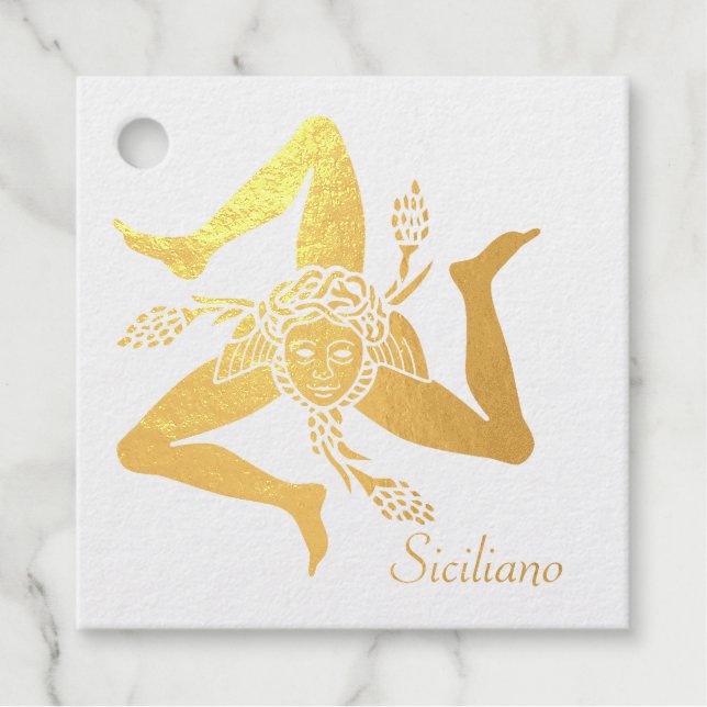 Sicilian Trinacria Your Text Favour Tags (Front)
