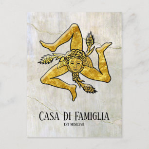 Sicilian Trinacria Your Text Holiday Postcard