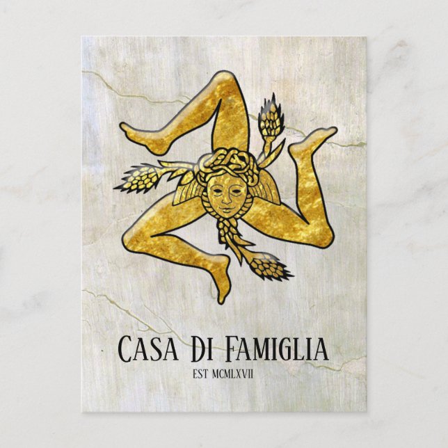 Sicilian Trinacria Your Text Postcard (Front)