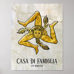 Sicilian Trinacria Your Text Poster