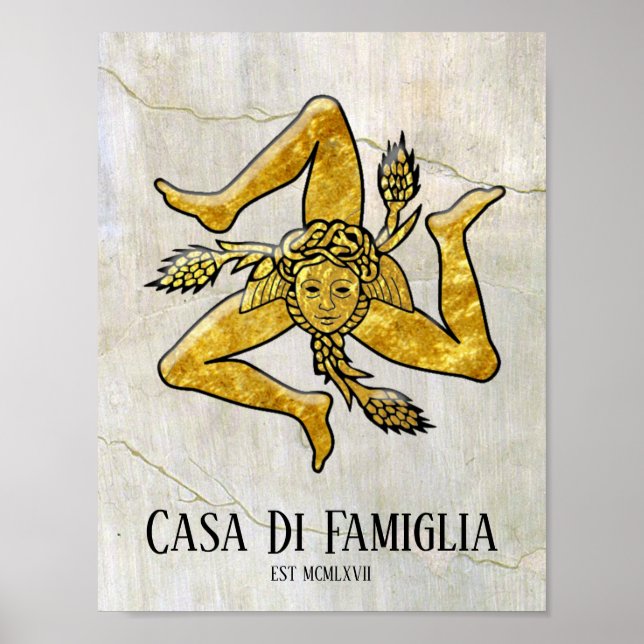 Sicilian Trinacria Your Text Poster (Front)