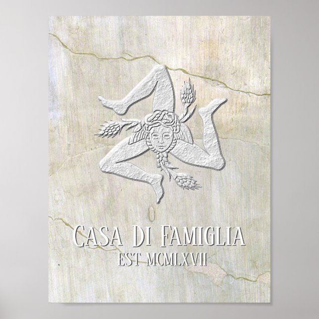 Sicilian Trinacria Your Text Poster (Front)