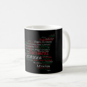 Sicilian Word Art Map Coffee Mug